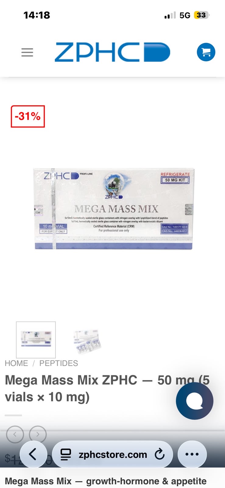 ZPHC Mega Mass Mix 50mg